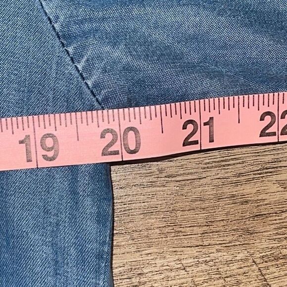 A New Day Womens Button Front Chambray Drawstring Denim Dress Blue Medium NWT - Picture 9 of 10